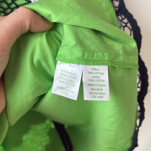 Lilly Pulitzer Sylvie Shift Dress Sleeveless Navy Blue Green Flower 0 - Picture 6 of 8